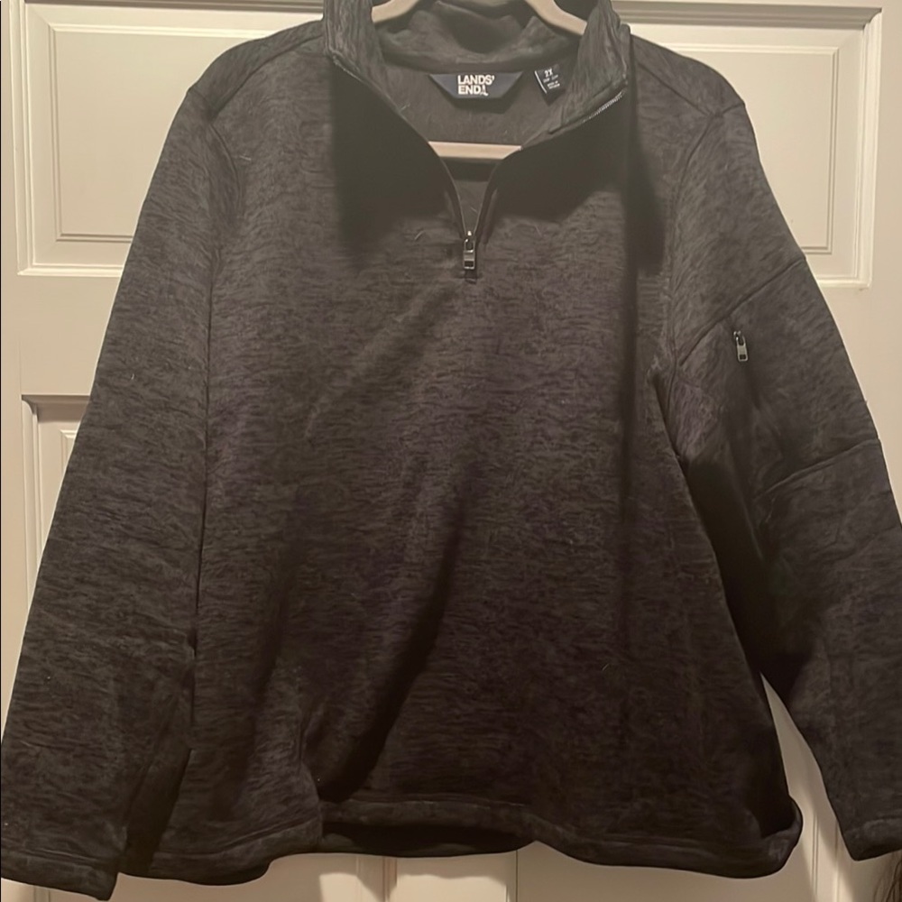 Lands' End Women’s Plus Charcoal Sweater